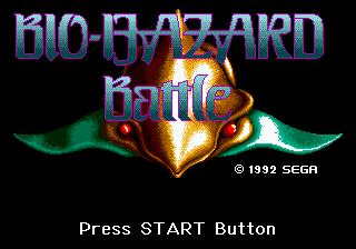 Bio-Hazard Battle title screen for Sega Genesis